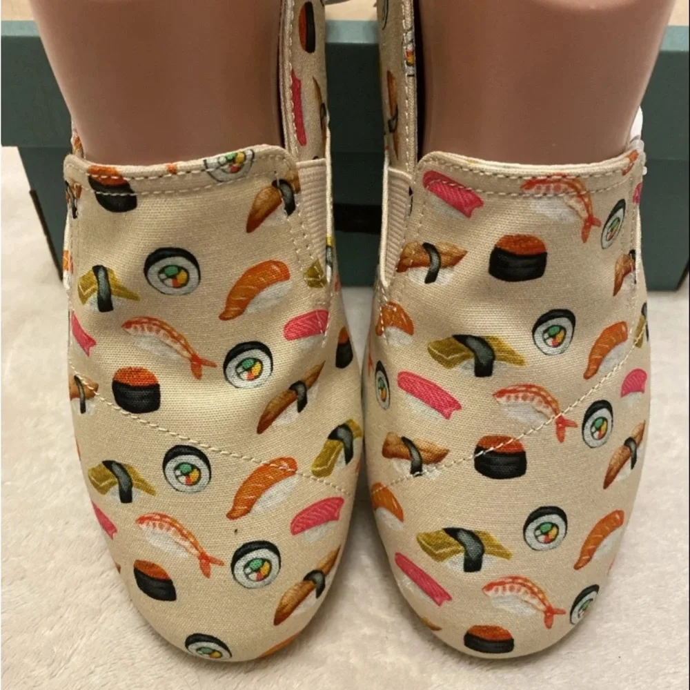 Toms Natural Beige Sushi Print Loafers